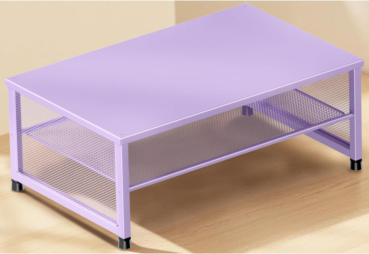 Adjustable Wooden Monitor Riser, Home Office Desk Organizer