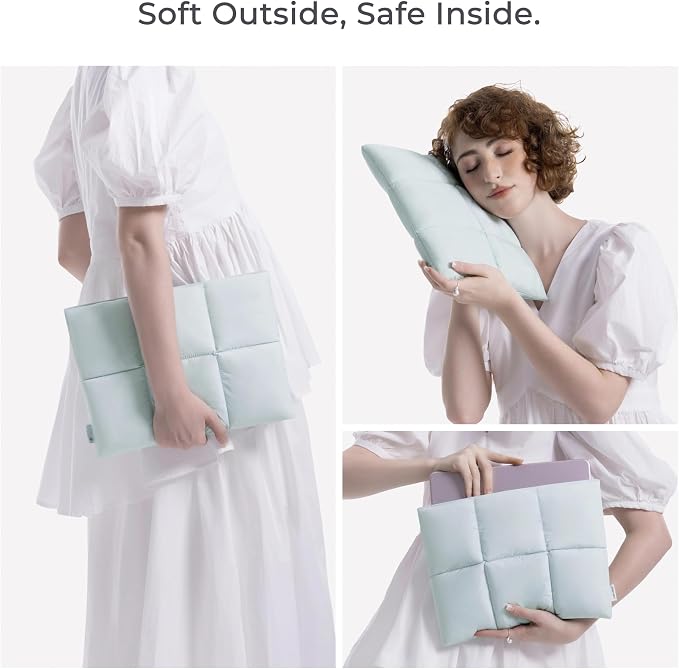Lightweight Puffy Quilted Magnetic Laptop Sleeve