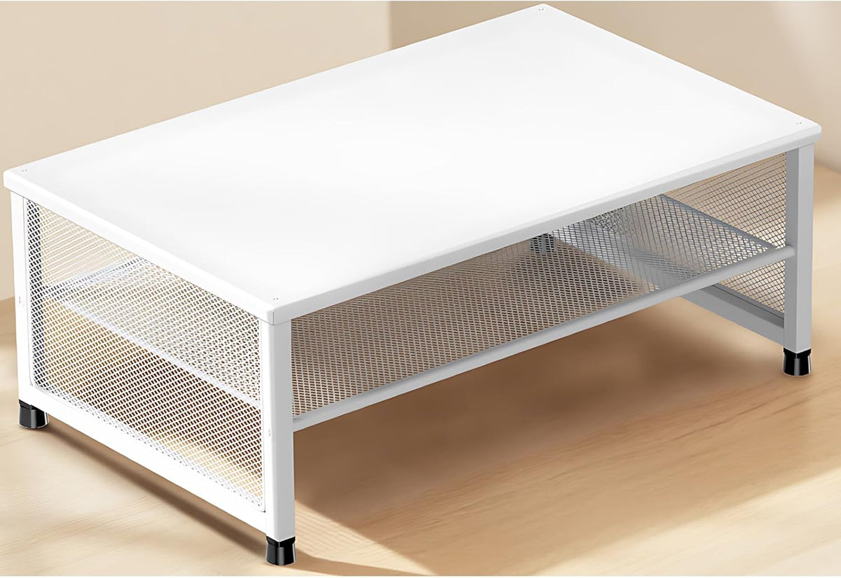 Adjustable Wooden Monitor Riser, Home Office Desk Organizer