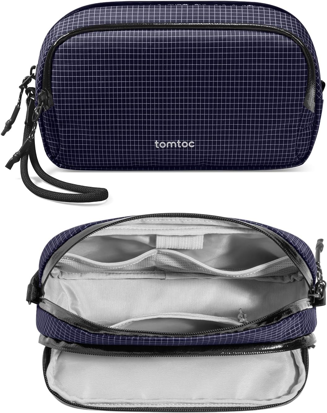 Electronic Organizer Travel Case, Dual Compartment Tech Organization
