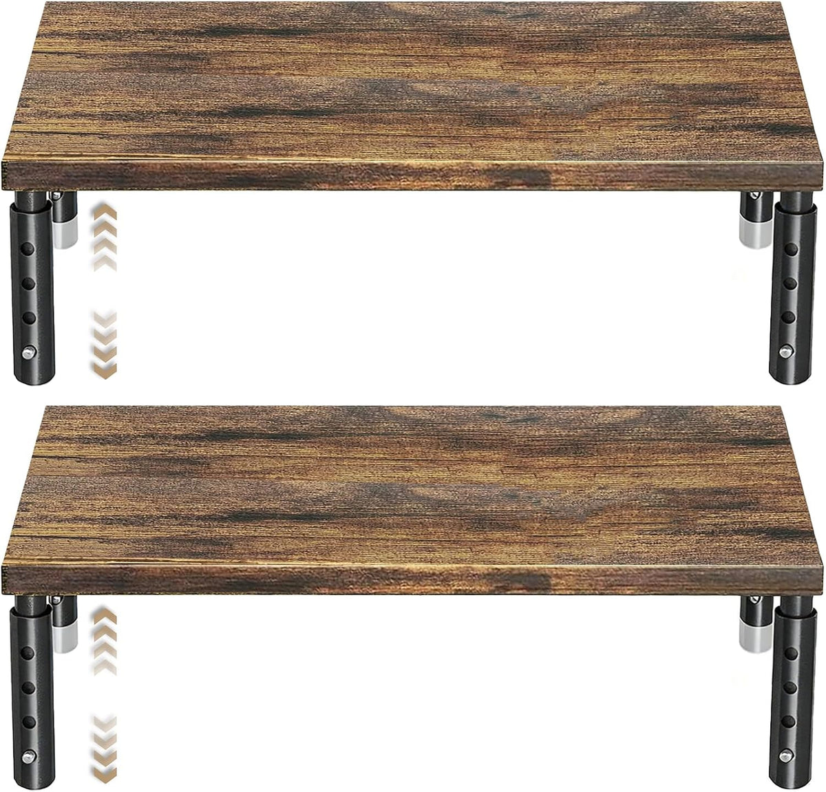 Adjustable Wooden Monitor Riser, Home Office Desk Organizer