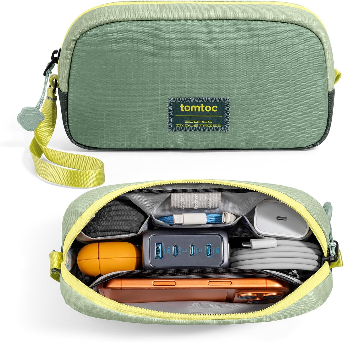 Electronic Organizer Travel Case, Dual Compartment Tech Organization